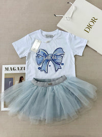Girls Bow Tee & Tulle Skirt Set
