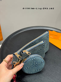 Monogram Denim Pochette Trio Set