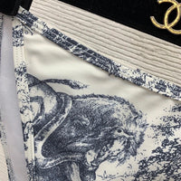 Toile de Jouy Triangle Bikini Set