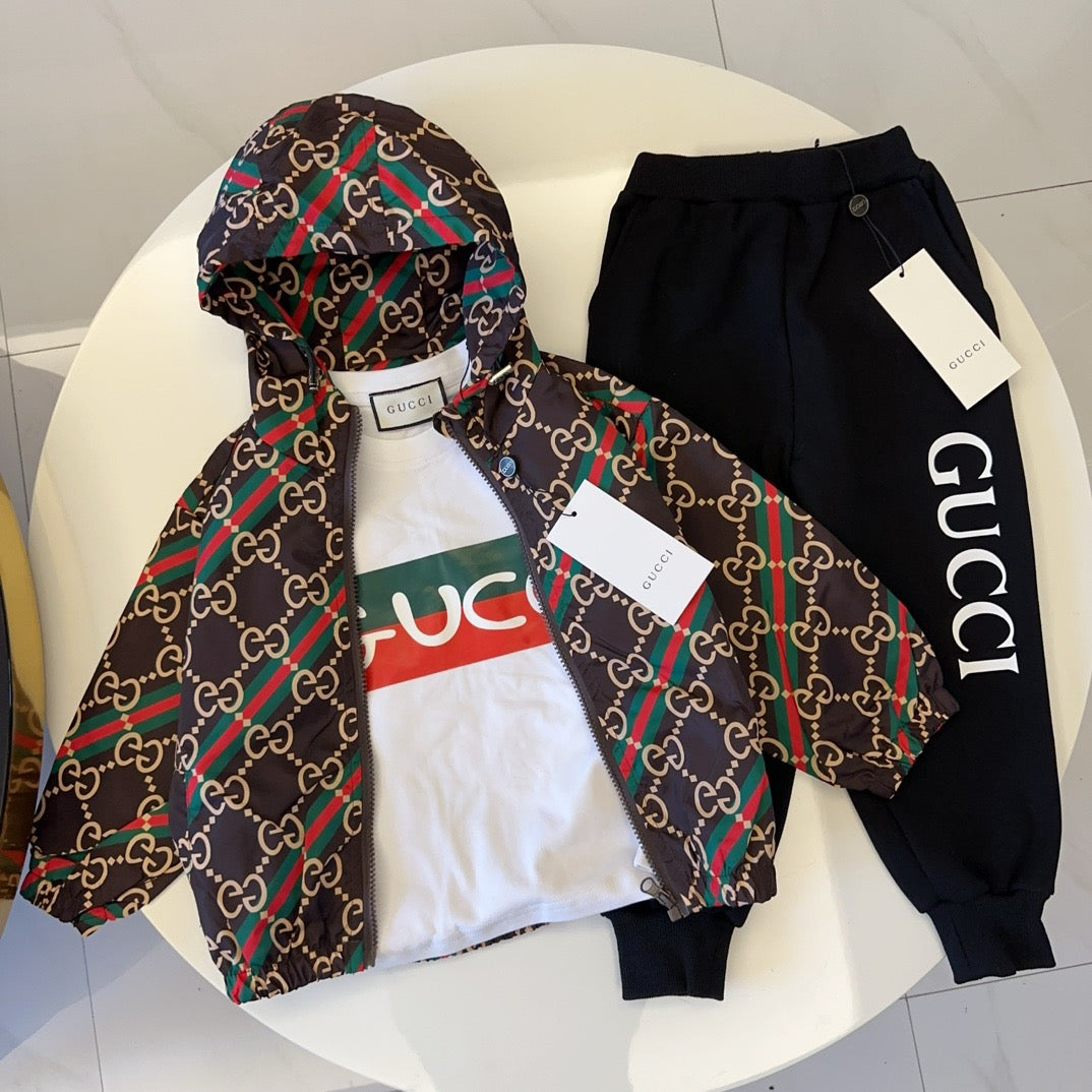 Hooded Jacket Tee Joggers Set