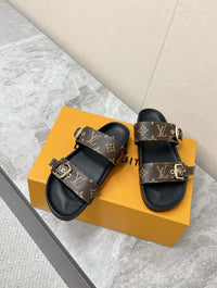 Double-Strap Monogram Slides