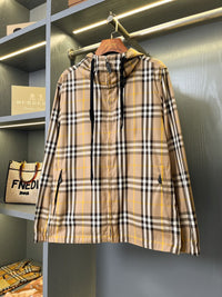 Reversible Check Hooded Jacket