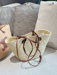 Triomphe Raffia Bucket Tote