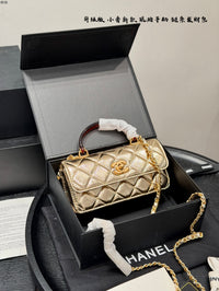 Metallic Mini Top Handle Flap Bag