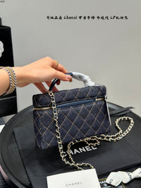 Vanity Case Bag Dark Blue Denim