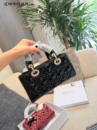 East-West Bag in Cannage Patent Calfskin