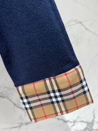 Vintage Check Cuff Wool Cardigan