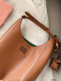 Camel Leather Shoulder Bag