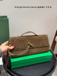 Andiamo Intrecciato Suede Clutch