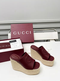 Leather Espadrille Wedges