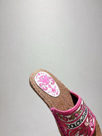 Maiolica Print Espadrille Sliders