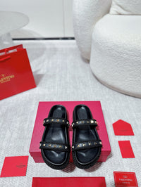 Garavani Rockstud Rope Flat Sandals