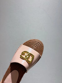 Nappa Leather Espadrille Sliders