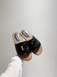 Nappa Leather Espadrille Sliders