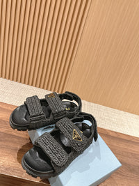 Logo-Plaque Crochet Sandals