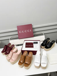 Leather Espadrille Wedges