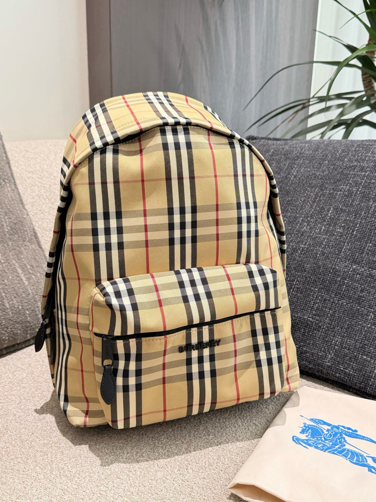 Check Backpack Archive Beige