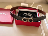 Double Gancini Reversible Leather Belt