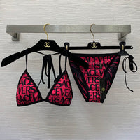 Logo Print Triangle Bikini Set