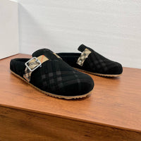 Check Suede Urchin Clogs