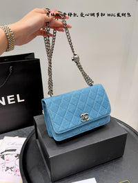 24P Denim Wallet on Chain Bag