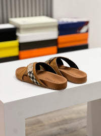Vintage Check Cross Strap Slides