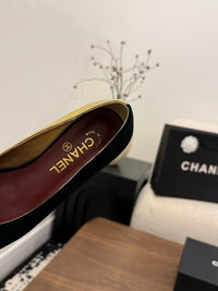 Two-Tone Leather Ballerina Flats