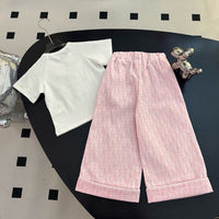 Kids Diorling Tee & Oblique Wide-Leg Trouser Set