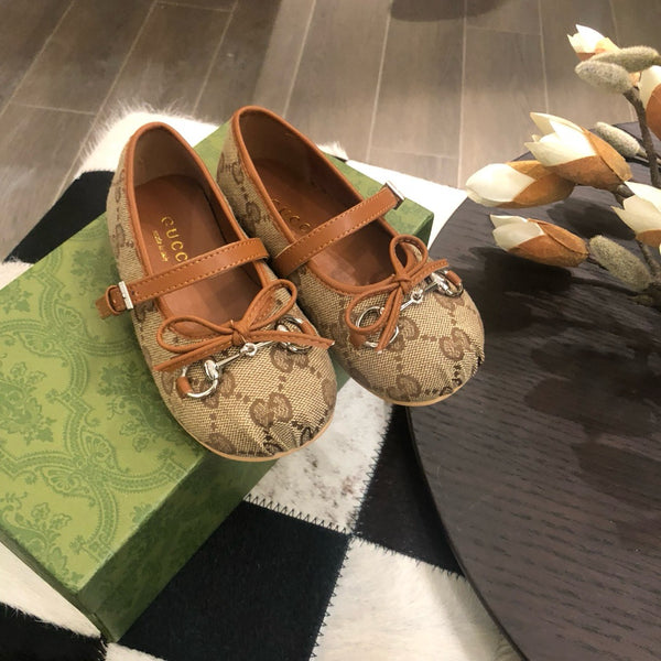 Horsebit Ballet Flat Beige Ebony