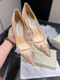 Love Embellished Mesh Pumps