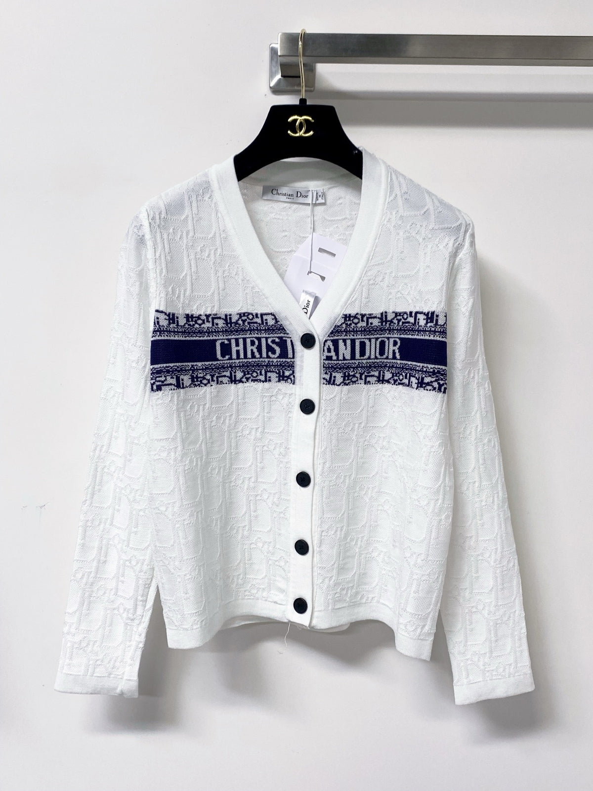 Oblique Jacquard Knit Cardigan