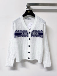 Oblique Jacquard Knit Cardigan