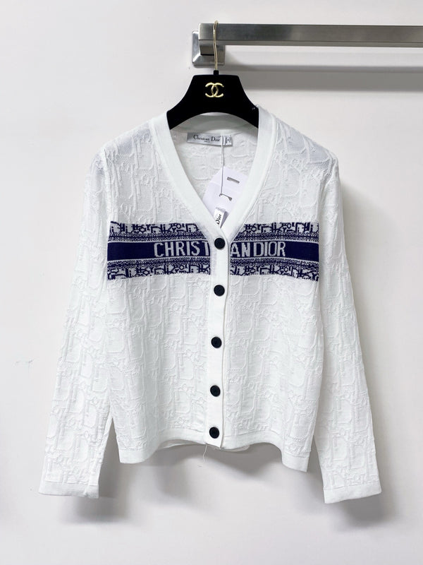 Oblique Jacquard Knit Cardigan