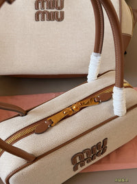 Canvas Leather Beau Top Handle Bag