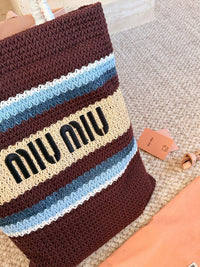 Logo Crochet Knit Tote Bag