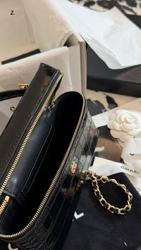 Crocodile Embossed Slim Vanity Case