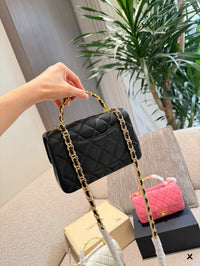 Mini Top Handle Flap Bag Lambskin