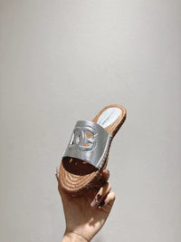 Nappa Leather Espadrille Sliders