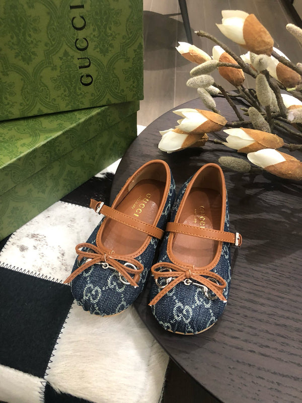Horsebit Ballet Flat Blue Denim