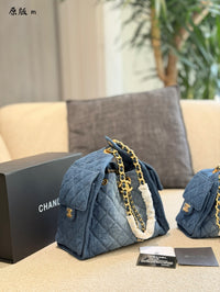 Washed Denim Hobo Bag