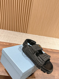 Logo-Plaque Crochet Sandals