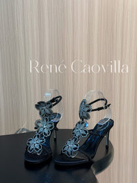 Caovilla Satin Floral Cleo Sandals