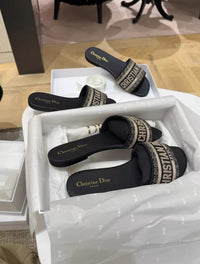Dway Embroidered Logo Slide Sandals