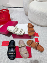 Garavani Rockstud Rope Flat Sandals