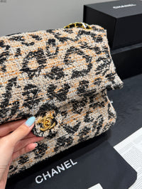 26A Leopard Tweed Maxi Flap Bag
