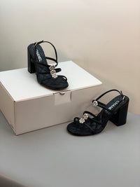 Pearl Flower Heel Sandals