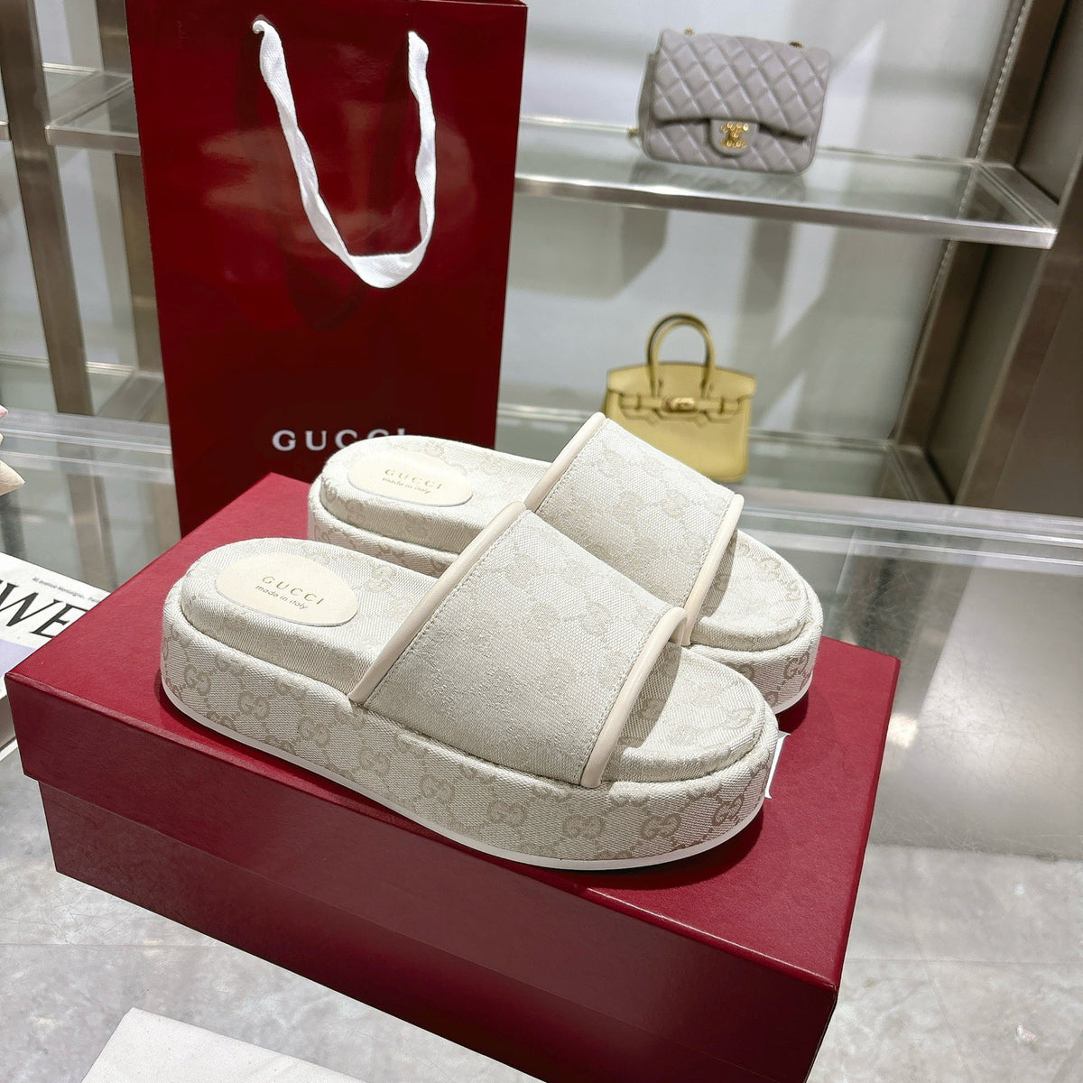 Angelina Platform Slide Sandals