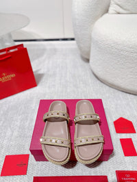 Garavani Rockstud Rope Flat Sandals