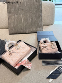 Lady Mini Bag in Cannage Lambskin Leather