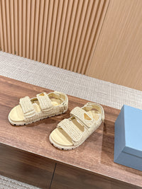 Logo-Plaque Crochet Sandals